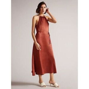 Ted Baker Terracotta Halter Midi Dress